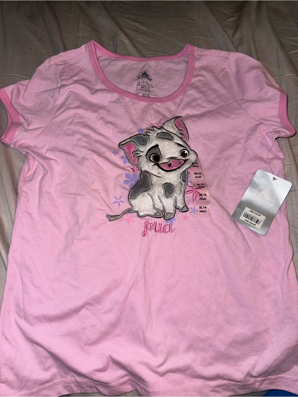 Disney Pink Pua Graphic Short Sleeve Tee